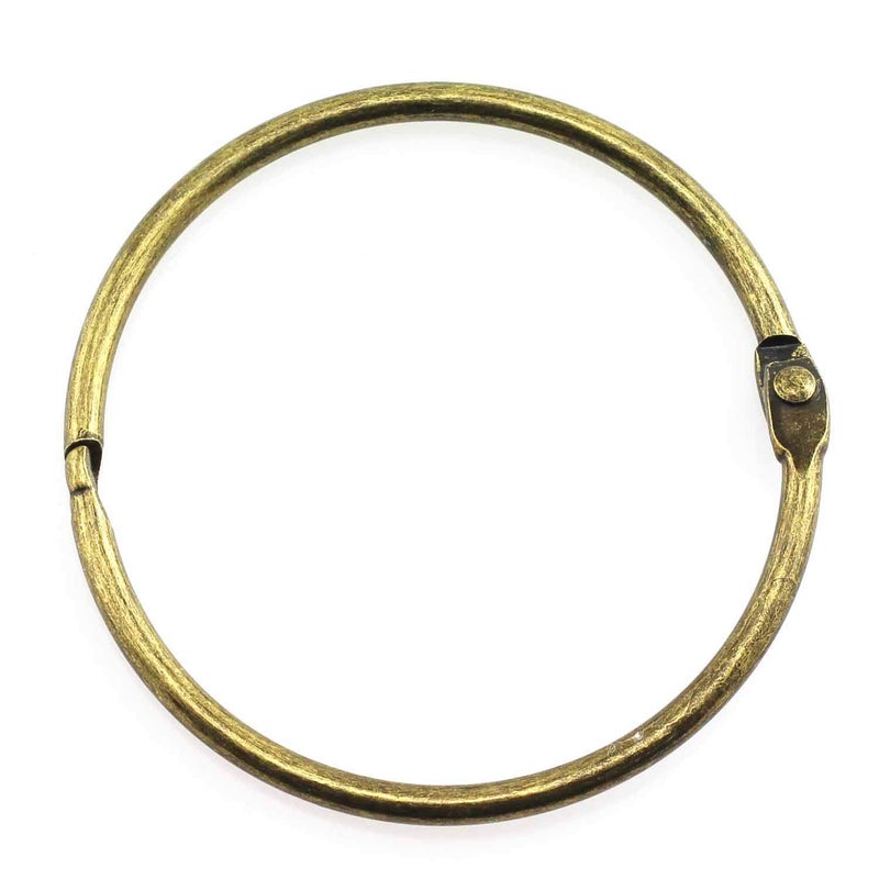 Lind Kitchen 50PCS 2" Book Ring Metal Loose Leaf Binder Hinged Buckle Binding Rings Scrapbook Sketchbook Craft Photo Album DIY Bronze 51mm - Image 2